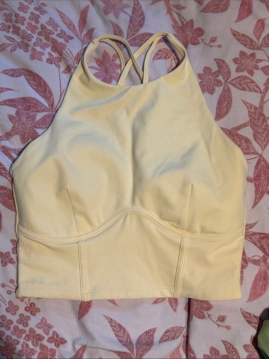 POPFLEX Other - POPFLEX Pale Yellow Longline Crisscross Sports Bralette